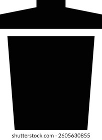 A Simple Trash Bin Icon Vector Illustration on White Background. 