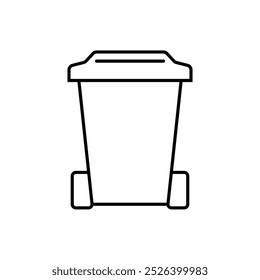 Icono de línea de caja de basura simple