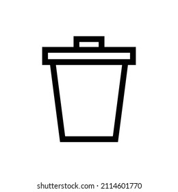 Simple Trash Can Icon. Garbage Disposal. Vector.