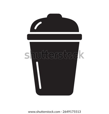 Simple trash can icon for waste disposal garbage collection and recycling a symbol for deleting digital files or indicating a wastebasket vector solid glyph