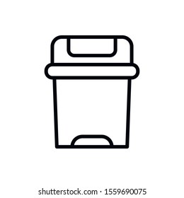 Simple trash can line icon. Stroke pictogram. Vector illustration isolated on a white background. Premium quality symbol. Vector sign for mobile app and web sites.