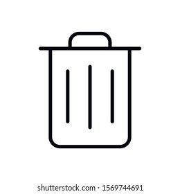 Simple trash can line icon. Stroke pictogram. Vector illustration isolated on a white background. Premium quality symbol. Vector sign for mobile app and web sites.