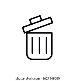Simple trash can line icon. Stroke pictogram. Vector illustration isolated on a white background. Premium quality symbol. Vector sign for mobile app and web sites.