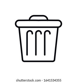 Simple trash can line icon. Stroke pictogram. Vector illustration isolated on a white background. Premium quality symbol. Vector sign for mobile app and web sites.