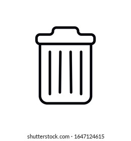 Icono de la línea de la papelera simple. Pictograma de trazo. Ilustración vectorial aislada en un fondo blanco. Símbolo de calidad superior. Signo de vector para aplicaciones móviles y sitios web.