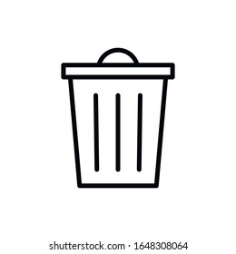 Simple trash can line icon. Stroke pictogram. Vector illustration isolated on a white background. Premium quality symbol. Vector sign for mobile app and web sites.