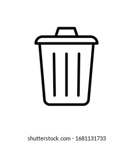 Icono de la línea de la papelera simple. Pictograma de trazo. Ilustración vectorial aislada en un fondo blanco. Símbolo de calidad superior. Signo de vector para aplicaciones móviles y sitios web.