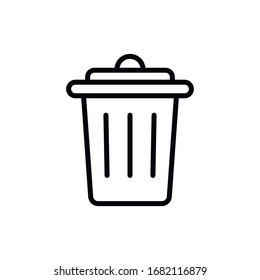 Simple trash can line icon. Stroke pictogram. Vector illustration isolated on a white background. Premium quality symbol. Vector sign for mobile app and web sites.