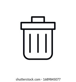 Simple trash can line icon. Stroke pictogram. Vector illustration isolated on a white background. Premium quality symbol. Vector sign for mobile app and web sites.