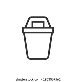 Icono de la línea de la papelera simple. Símbolo premium con estilo de trazo. Icono de diseño de la papelera. Ilustración vectorial.