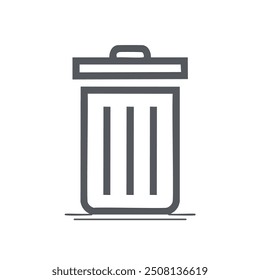 Symbol für einfache Mülleimer-Gliederung. Vektorgrafik eines einfachen Mülleimers kann Symbol umreißen, perfekt für Website-Design oder App-Entwicklung.