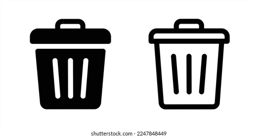 Simple trash or delete icon design in stroke line and shape