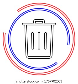 Simple Trash. Thin line pictogram - outline editable stroke