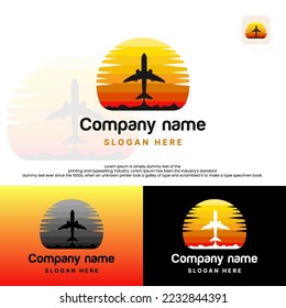 Simple Travel, Airlines logo designs vector, Circle Travel Plane logo designs Template