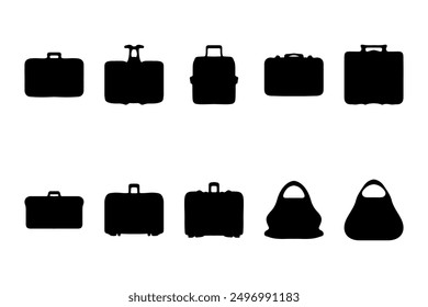 Simple travel bag illustration set design