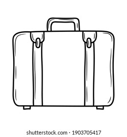 Simple Travel Bag line illustration, outline vector sign, linear style pictogram isolated on white background