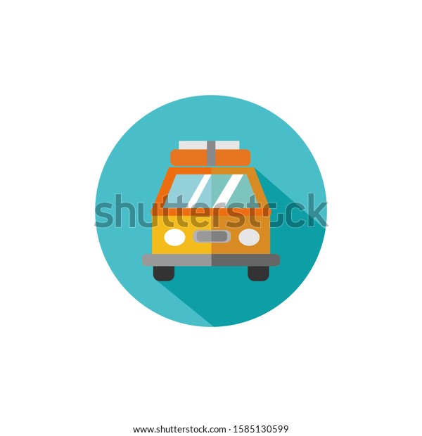 simple travel car\
icon in flat design\
style
