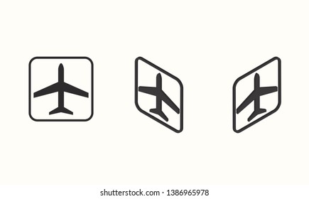Simple travel icon of plane, aircraft, jet, flight, airplane. Universal travel icon to use for web and mobile UI, set of basic UI travel elements. Vector illustration. Isometric style
