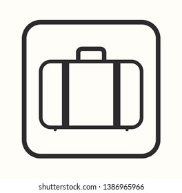 Simple travel icon of suitcase, case, bag, briefcase. Universal travel icon to use for web and mobile UI, set of basic UI travel elements. Vector illustration.