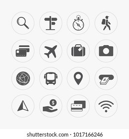 Simple travel icons set.