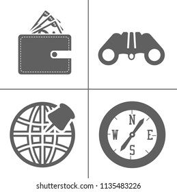 Simple travel icons set. Universal travel icons to use for web and mobile UI, set of basic UI travel elements