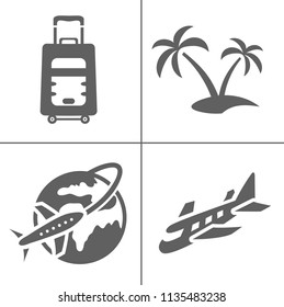 Simple travel icons set. Universal travel icons to use for web and mobile UI, set of basic UI travel elements