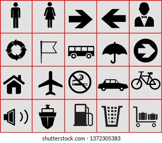 Simple travel icons set. Universal travel icons to use for web and mobile set of basic travel elements - Vector