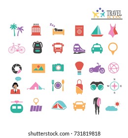 Simple travel icons set.vector illustration.