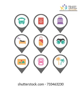 Simple travel icons set.vector illustration.