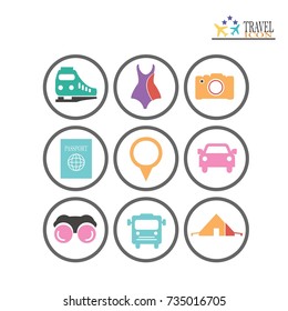 Simple travel icons set.vector illustration.