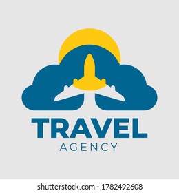 simple travel logo on an airplane
