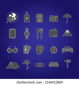 Simple Travel and Tour Icon Set