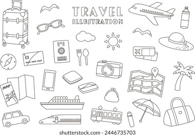 Einfaches Reise-Vektorillustration-Set.