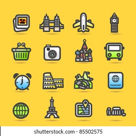 simple travel,landmarks icon set