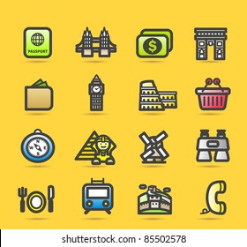 simple travel,landmarks icon set