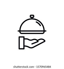 Simple tray line icon. Stroke pictogram. Vector illustration isolated on a white background. Premium quality symbol. Vector sign for mobile app and web sites.