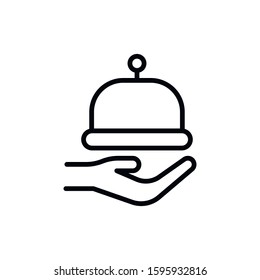 Simple tray line icon. Stroke pictogram. Vector illustration isolated on a white background. Premium quality symbol. Vector sign for mobile app and web sites.