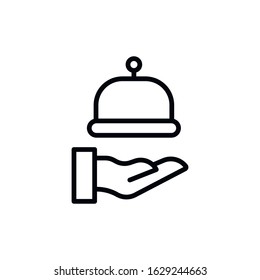 Simple tray line icon. Stroke pictogram. Vector illustration isolated on a white background. Premium quality symbol. Vector sign for mobile app and web sites.