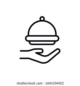 Simple tray line icon. Stroke pictogram. Vector illustration isolated on a white background. Premium quality symbol. Vector sign for mobile app and web sites.