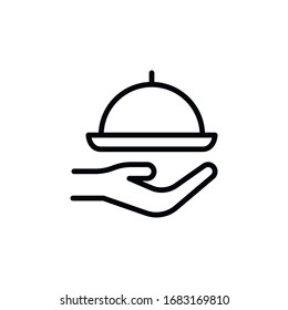 Simple tray line icon. Stroke pictogram. Vector illustration isolated on a white background. Premium quality symbol. Vector sign for mobile app and web sites.