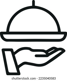 Simple tray line icon. Stroke pictogram. Vector illustration isolated on a white background. Premium quality symbol. Vector sign for mobile app and web sites.