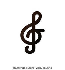 Simple Treble Clef Icon for Music