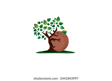 Simple Tree and Animal Logo 