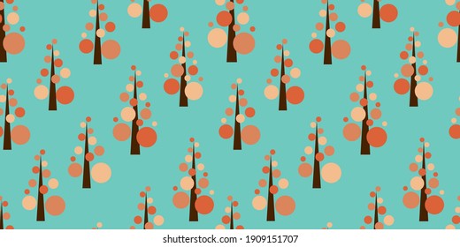 Simple tree background. Seamless pattern. Vector.