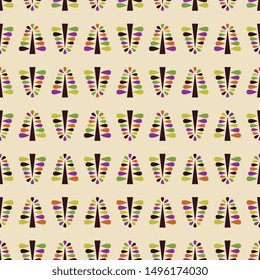 Simple tree background. Seamless pattern.Vector.
