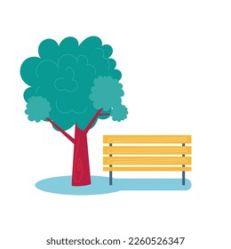Simple tree and bench vector