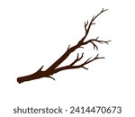 Simple tree branches isolated vector illustration on white background.