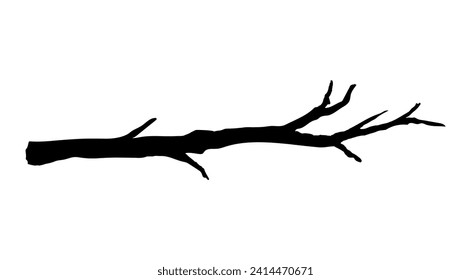 Sencillas ramas de árbol aisladas ilustraciones vectoriales sobre fondo blanco.