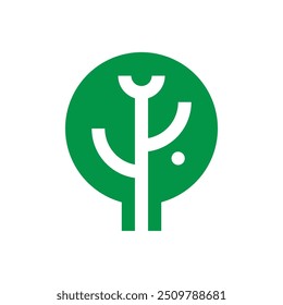 árvore simples com ramificações vetor logotipo