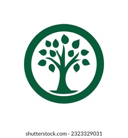 simple tree decor green logo vector image logo 